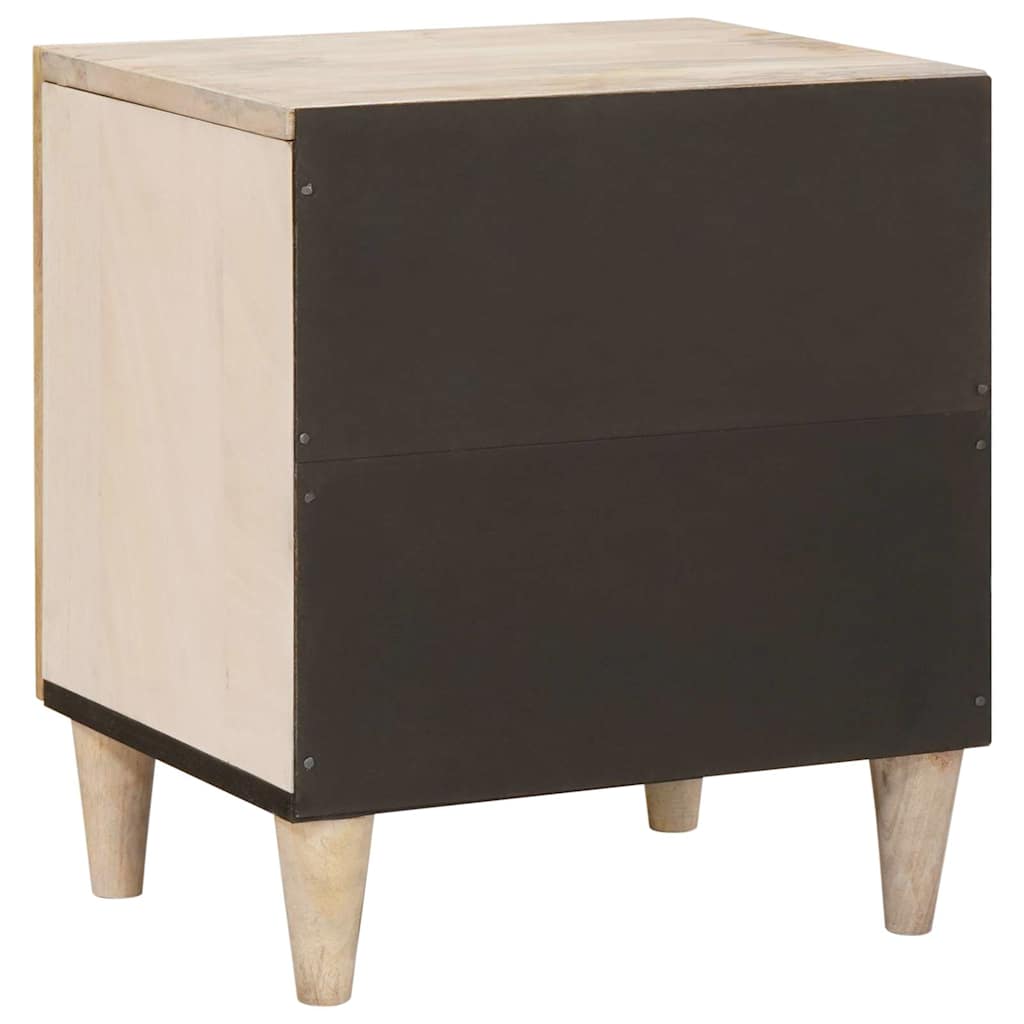 Bedside Table 2 pcs Beige 40 x 33 x 46 cm Solid mango wood