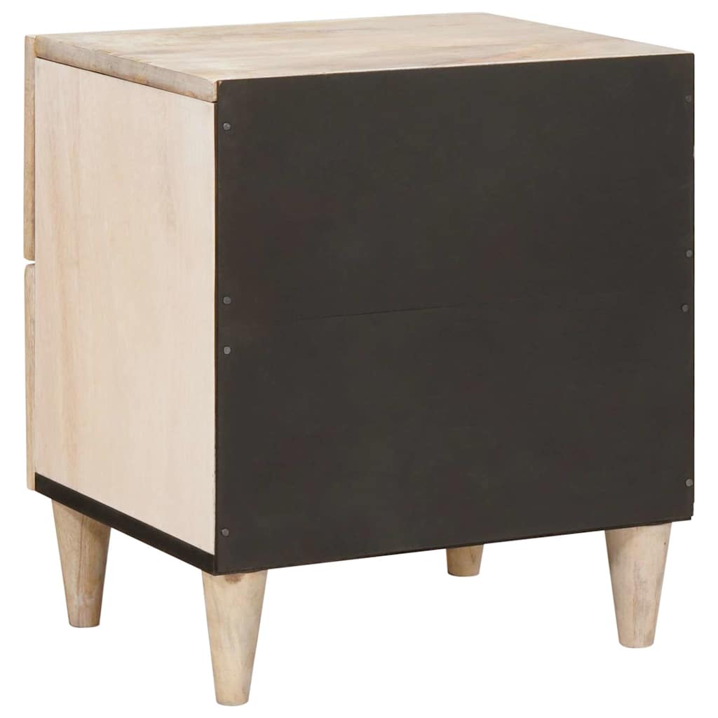 Bedside Table 2 pcs Beige 40 x 33 x 46 cm Solid mango wood