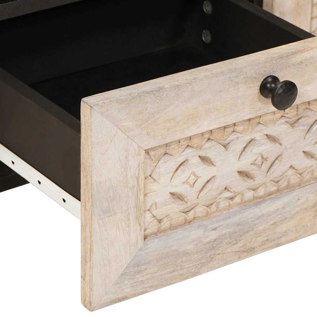 TV Cabinet with Drawer White 70 x 33 x 46 cm Solid mango wood