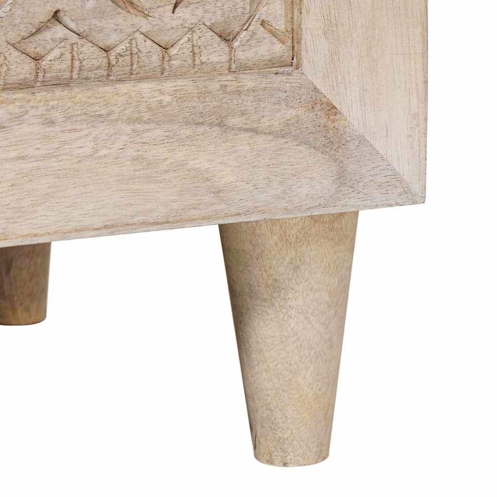 TV Cabinet with Drawer White 70 x 33 x 46 cm Solid mango wood