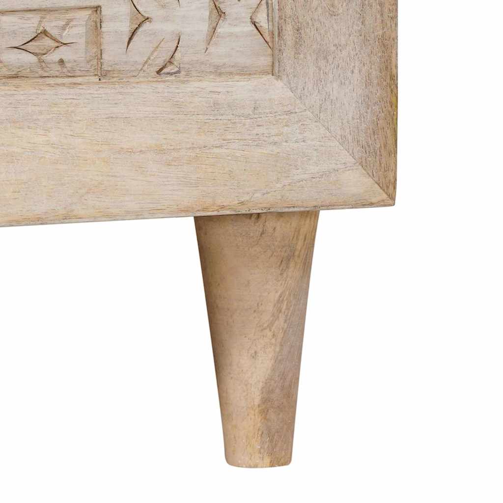 Coffee Table with Shelf Beige 80 x 50 x 40 cm Solid mango wood