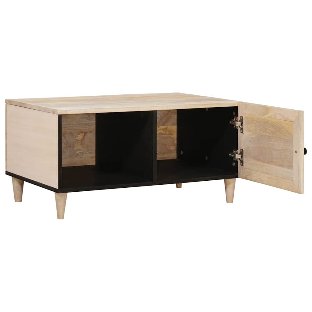 Coffee Table with Shelf Beige 80 x 50 x 40 cm Solid mango wood