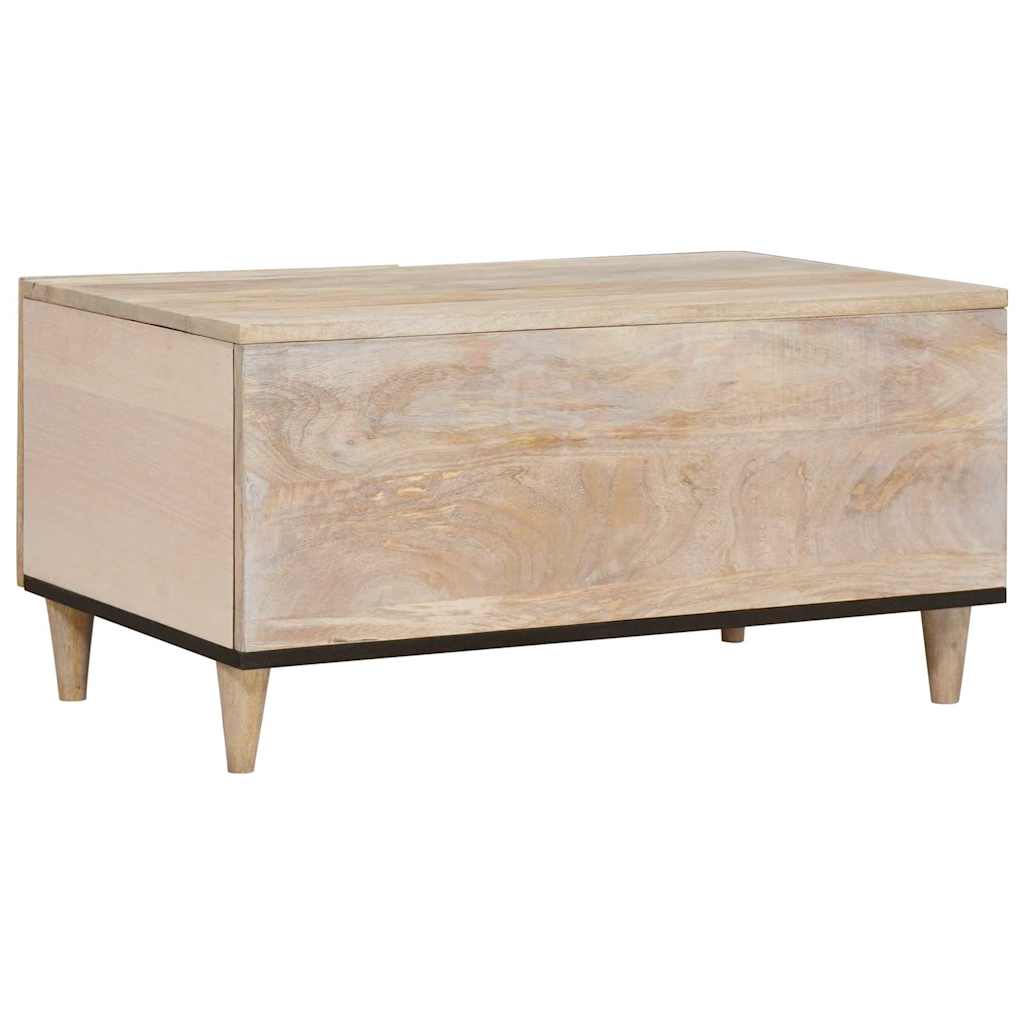 Coffee Table with Shelf Beige 80 x 50 x 40 cm Solid mango wood
