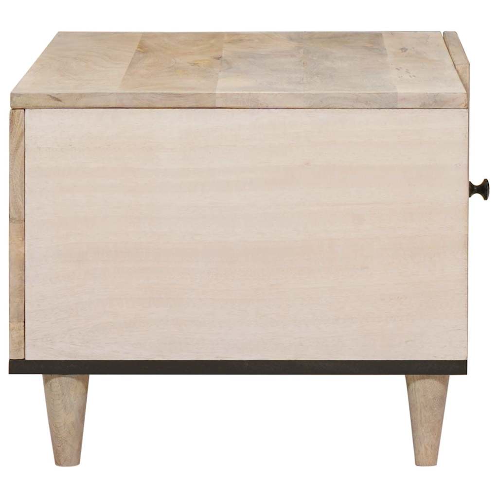 Coffee Table with Shelf Beige 80 x 50 x 40 cm Solid mango wood