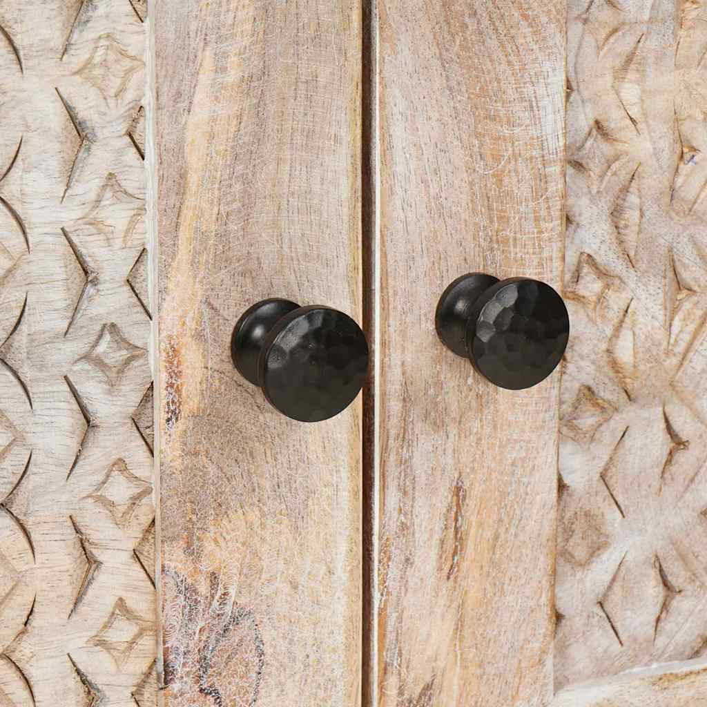 Coffee Table with Door Beige 80 x 50 x 40 cm Solid mango wood