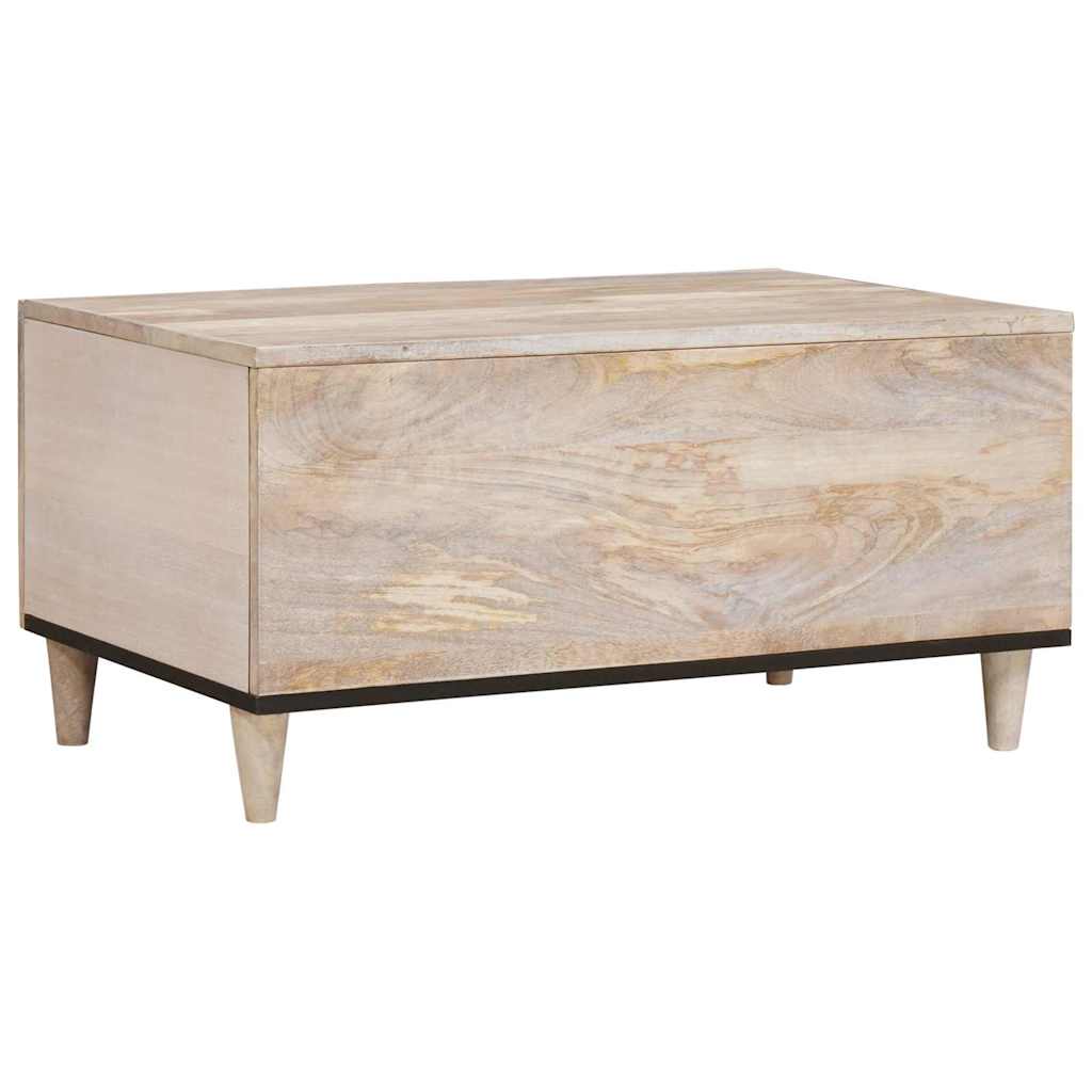 Coffee Table with Door Beige 80 x 50 x 40 cm Solid mango wood