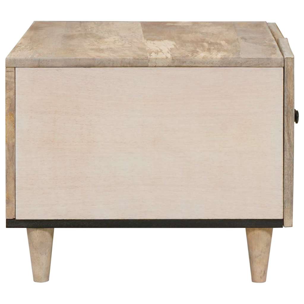Coffee Table with Door Beige 80 x 50 x 40 cm Solid mango wood