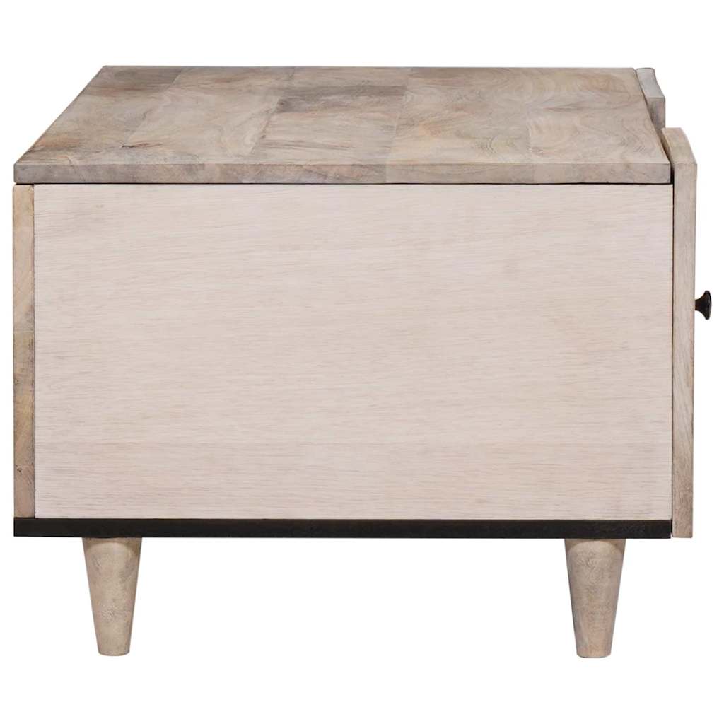 Coffee Table with Shelf Beige 100 x 54 x 40 cm Solid mango wood