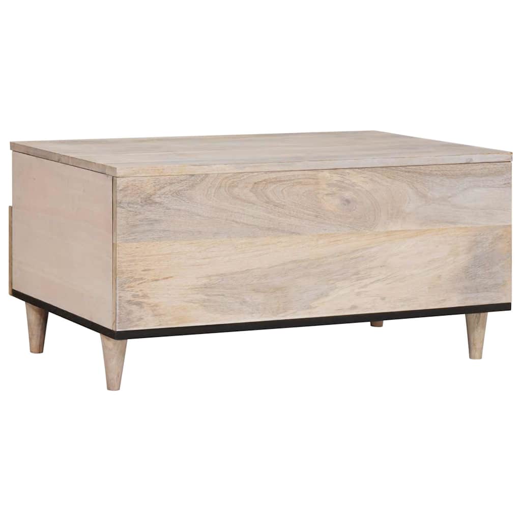 Coffee Table with Drawer White 80 x 54 x 40 cm Solid mango wood