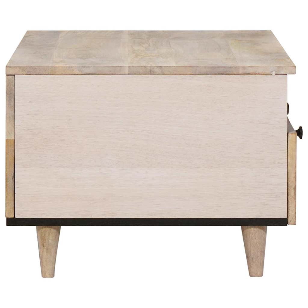 Coffee Table with Drawer White 80 x 54 x 40 cm Solid mango wood