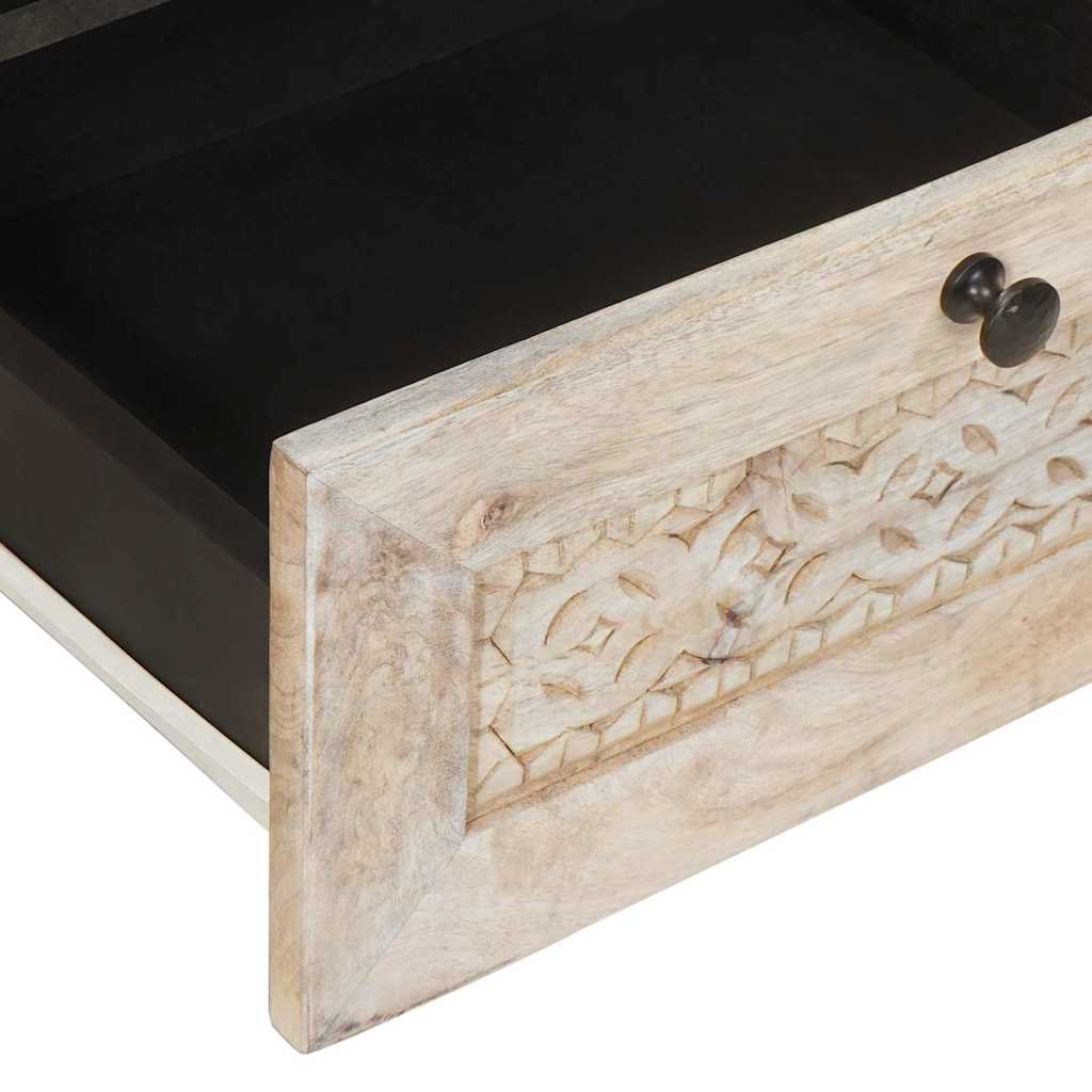 TV Cabinet with Drawer White 105 x 33 x 46 cm Solid mango wood