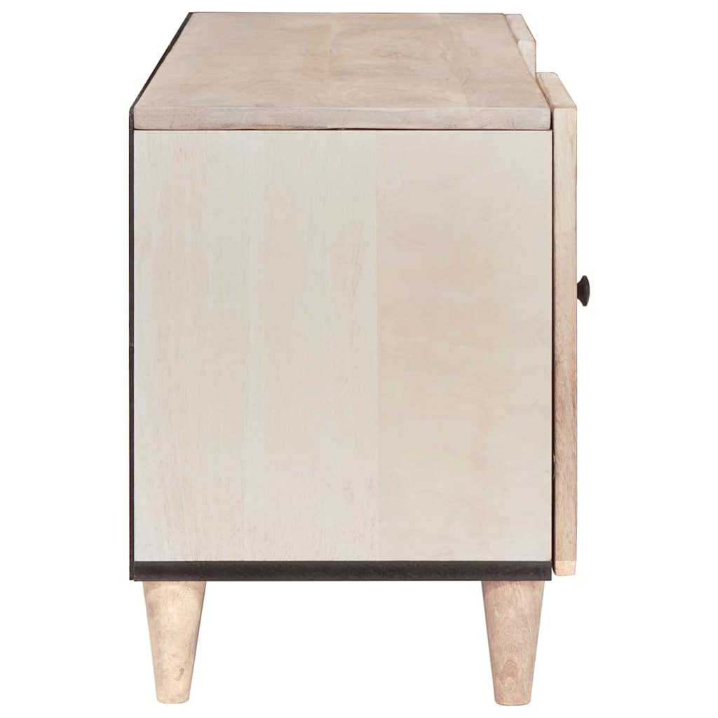 TV Cabinet with Drawer White 105 x 33 x 46 cm Solid mango wood