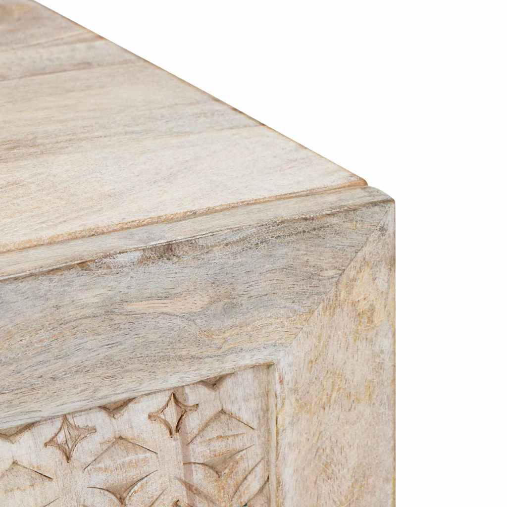 TV Cabinet with Shelf White 80 x 33 x 46 cm Solid mango wood