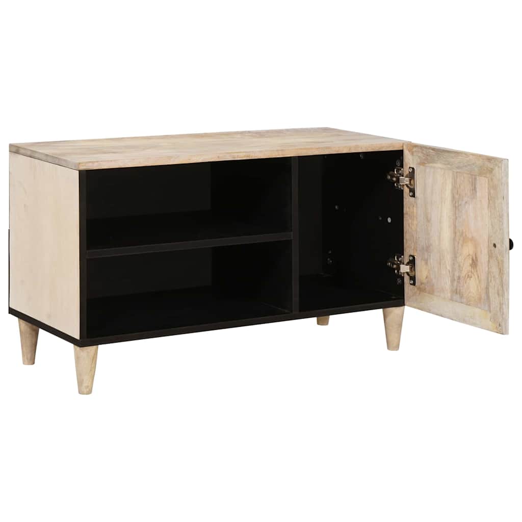 TV Cabinet with Shelf White 80 x 33 x 46 cm Solid mango wood