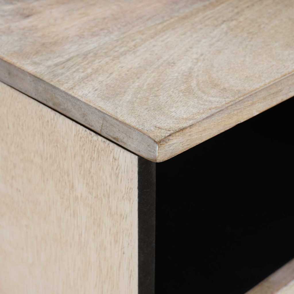 TV Cabinet with Drawer White 100 x 33 x 46 cm Solid mango wood