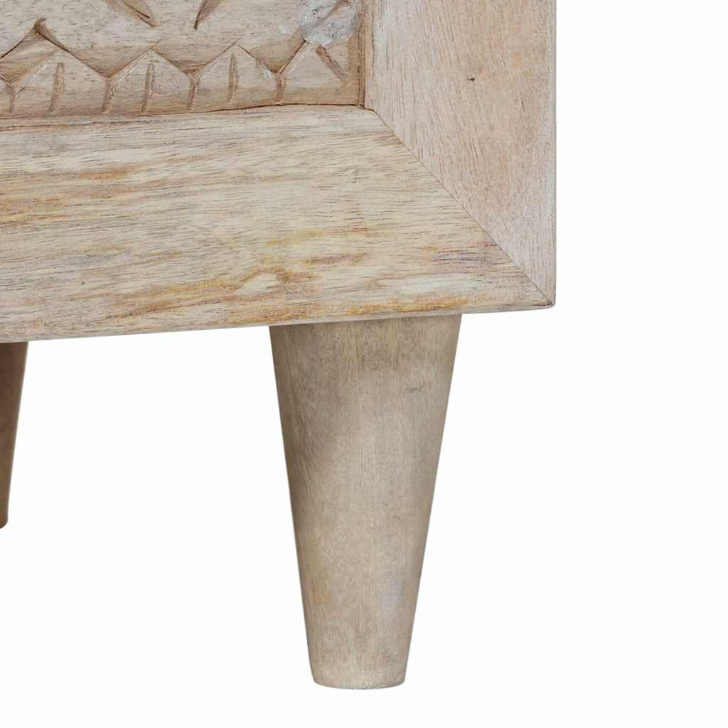 TV Cabinet with Drawer White 100 x 33 x 46 cm Solid mango wood