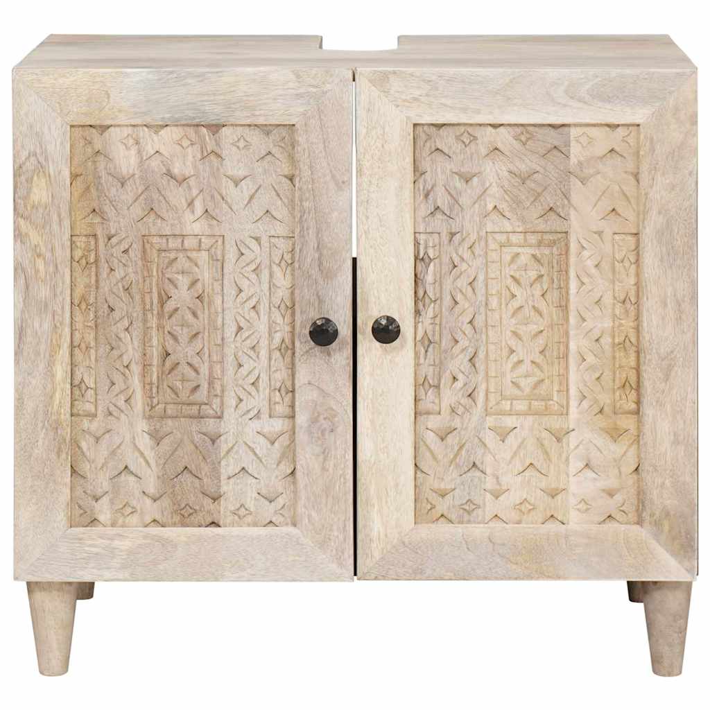 Bathroom Cabinet White 62 x 33 x 58 cm Solid Wood Mango