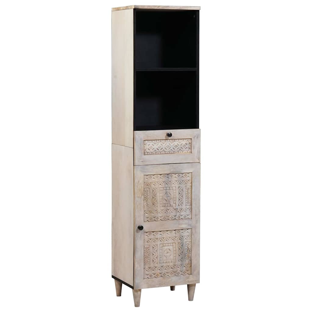 Bathroom Cabinet White 38 x 33.5 x 160 cm Solid Wood Mango