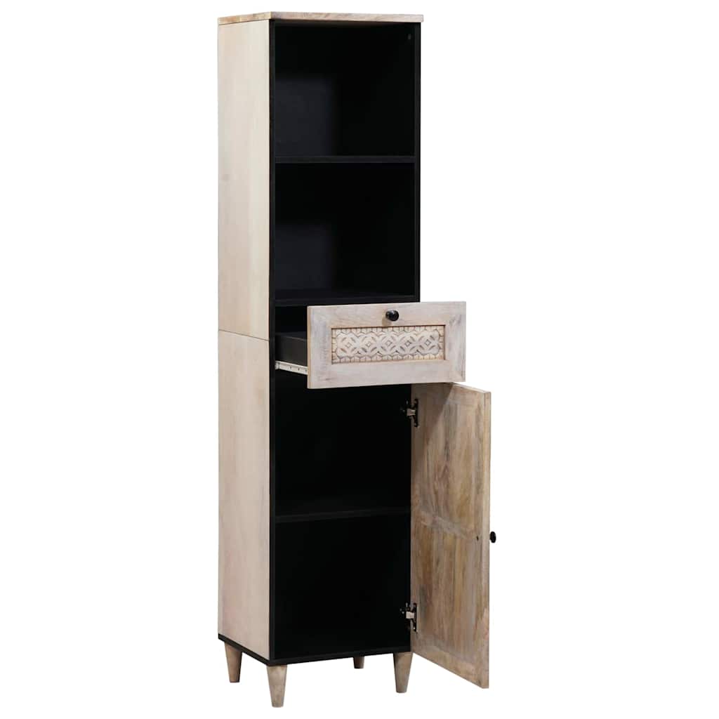 Bathroom Cabinet White 38 x 33.5 x 160 cm Solid Wood Mango