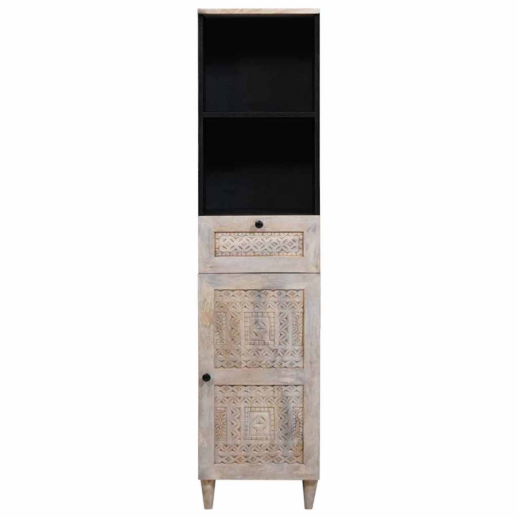 Bathroom Cabinet White 38 x 33.5 x 160 cm Solid Wood Mango