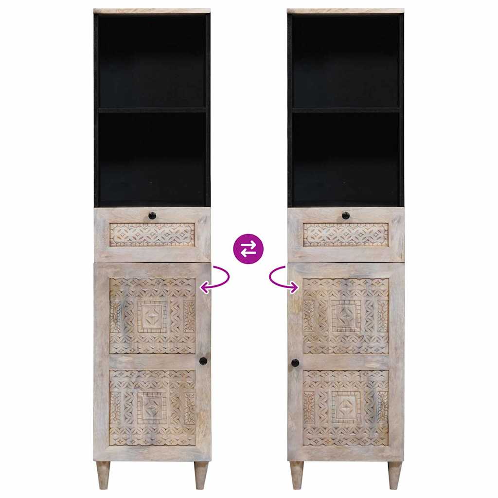 Bathroom Cabinet White 38 x 33.5 x 160 cm Solid Wood Mango