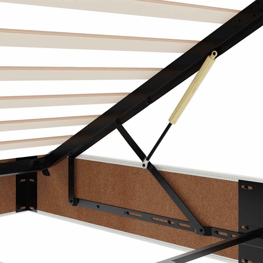 Ottoman Bed Frame without Mattress White Double Faux Leather