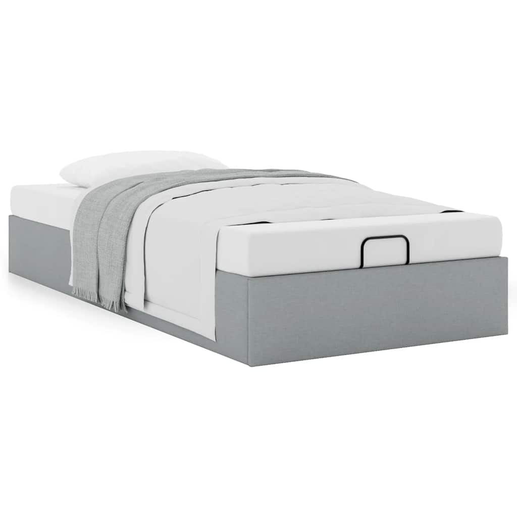 Ottoman Bed Frame without Mattress Light Grey Single Fabric