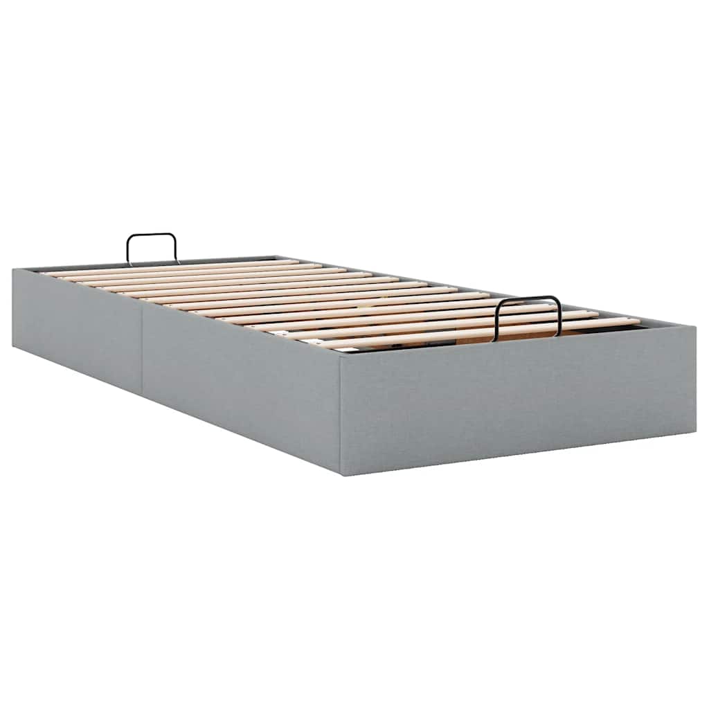 Ottoman Bed Frame without Mattress Light Grey Single Fabric