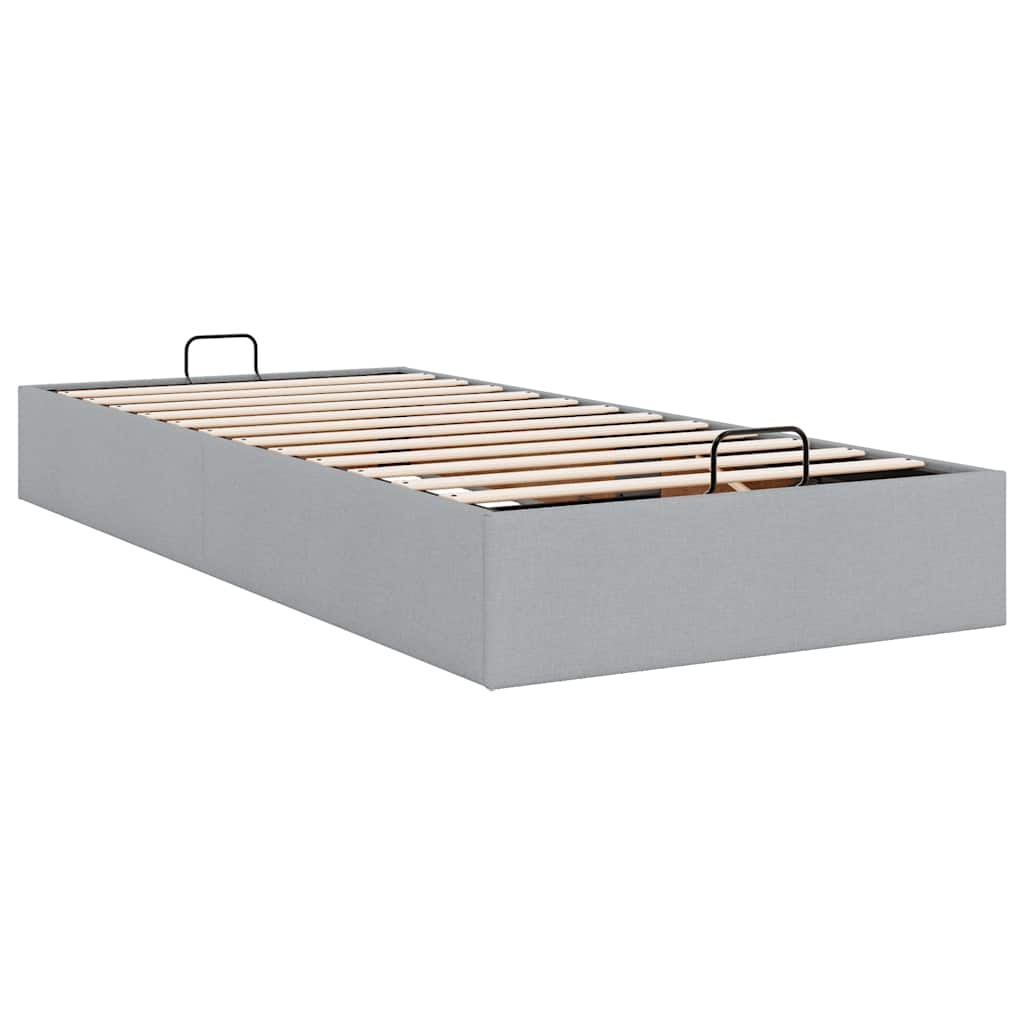 Ottoman Bed Frame without Mattress Light Grey Single Fabric