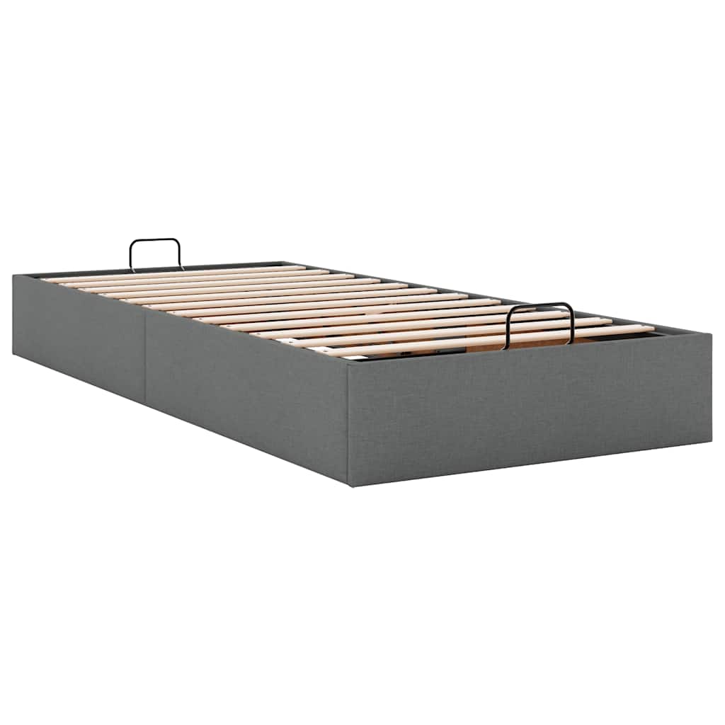 Ottoman Bed Frame without Mattress Dark Grey Single Fabric