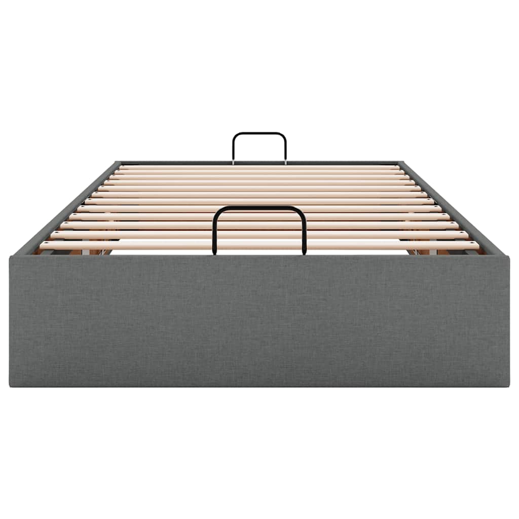 Ottoman Bed Frame without Mattress Dark Grey Single Fabric