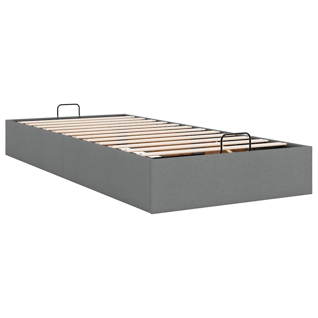 Ottoman Bed Frame without Mattress Dark Grey Single Fabric