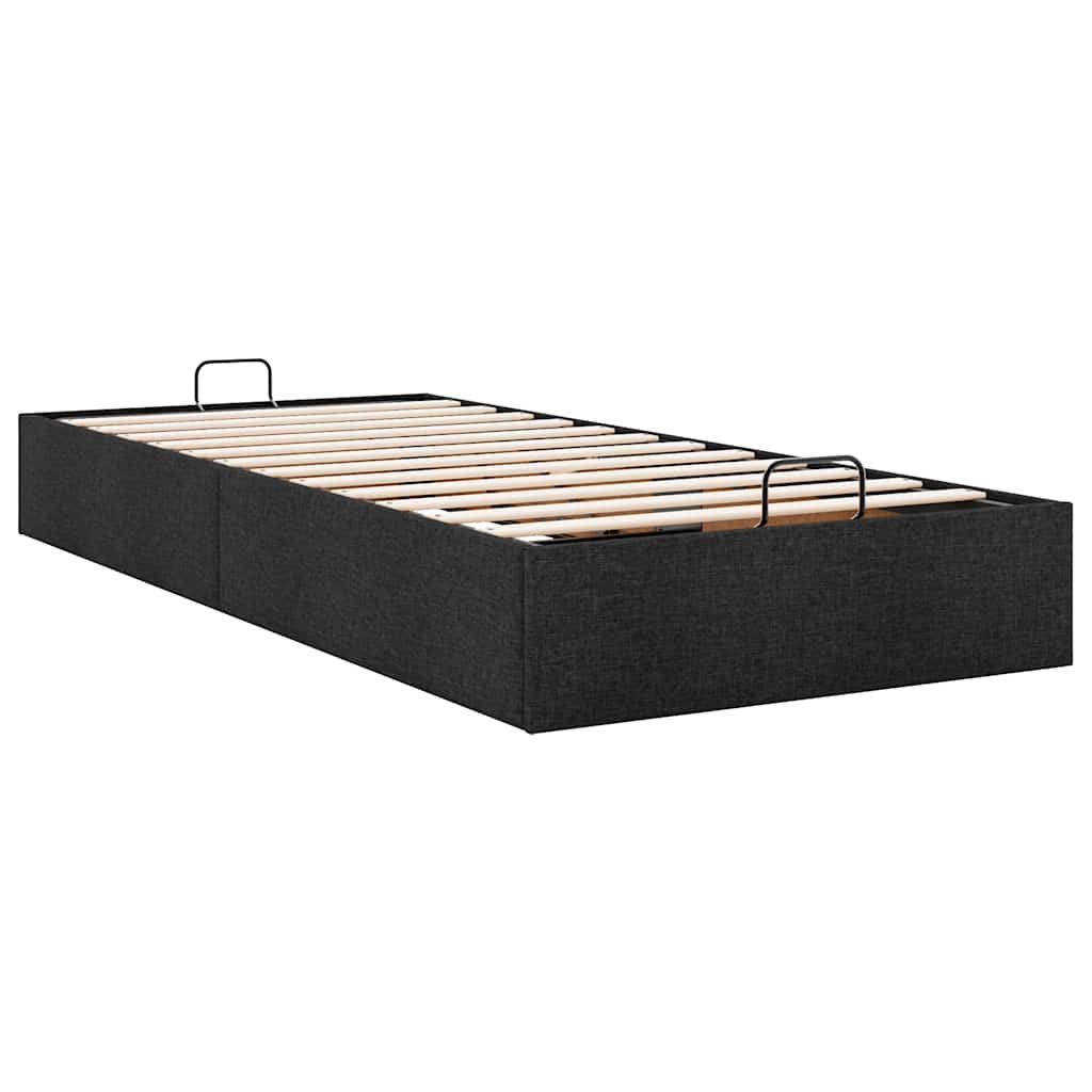 Ottoman Bed Frame without Mattress Black Single Fabric