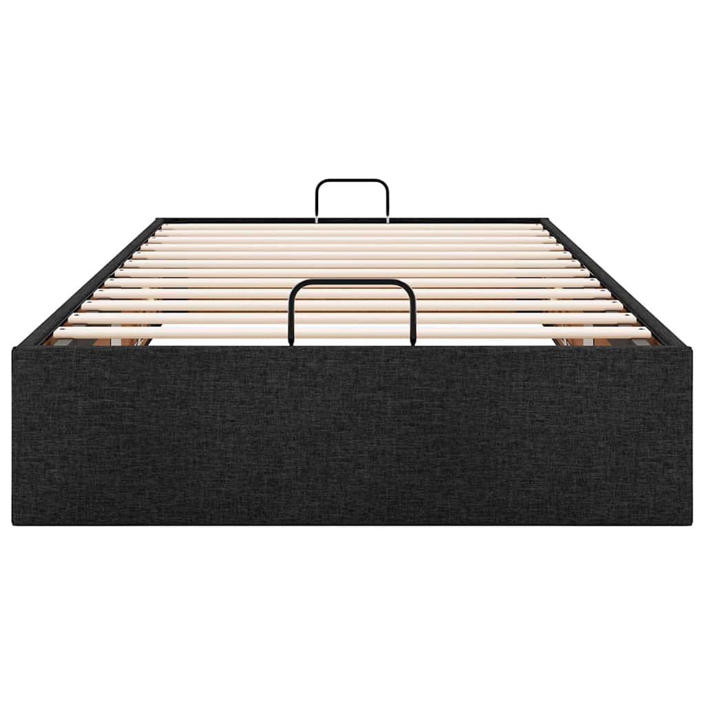Ottoman Bed Frame without Mattress Black Single Fabric