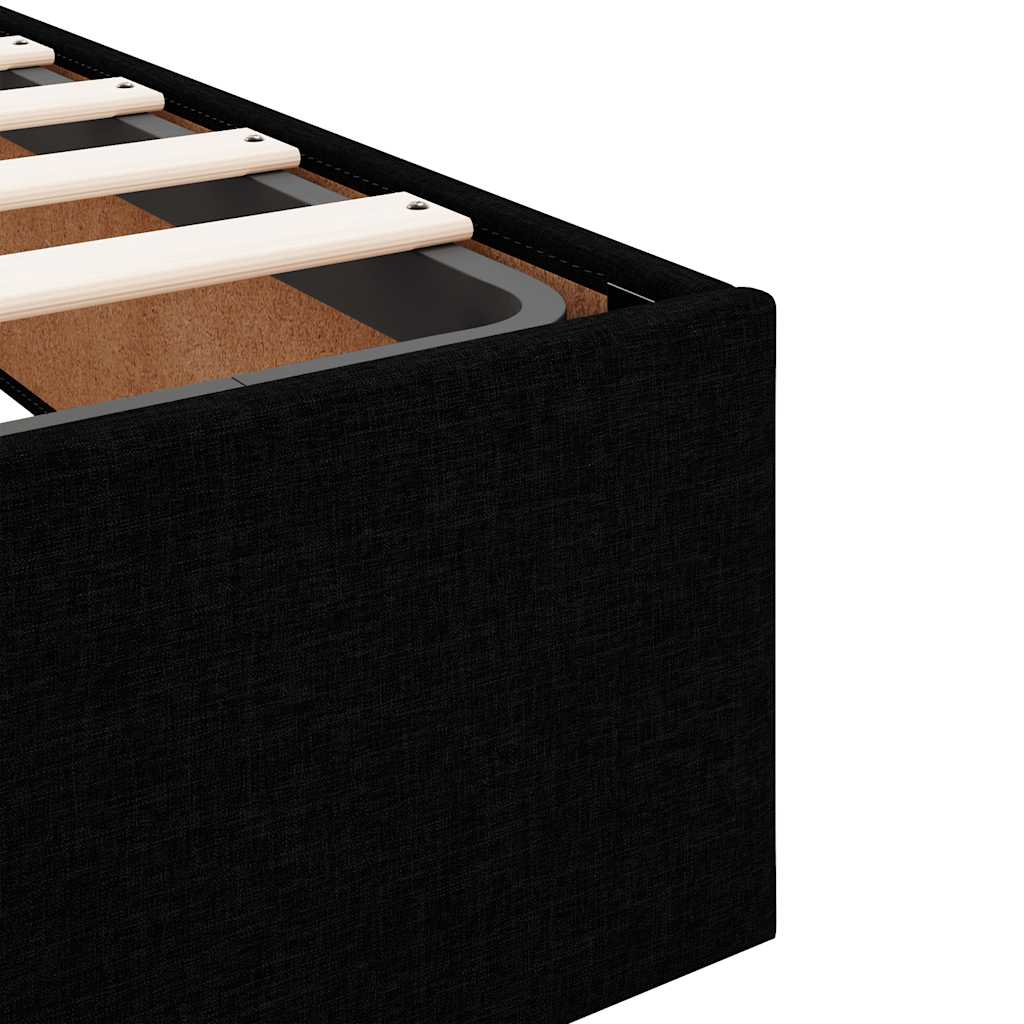 Ottoman Bed Frame without Mattress Black Single Fabric