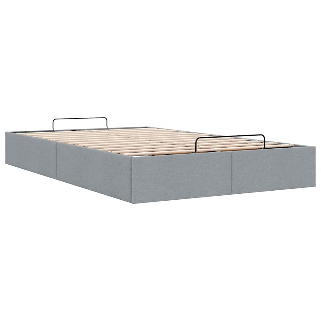 Ottoman Bed Frame without Mattress Light Grey Double Fabric