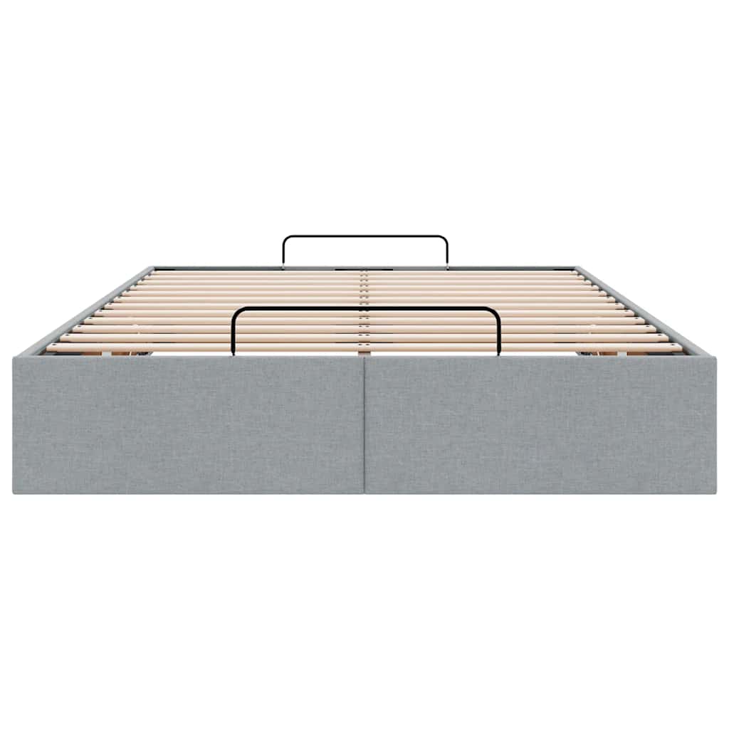 Ottoman Bed Frame without Mattress Light Grey Double Fabric