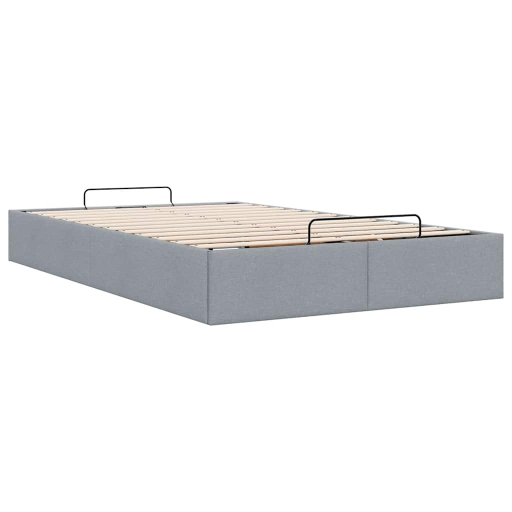 Ottoman Bed Frame without Mattress Light Grey Double Fabric