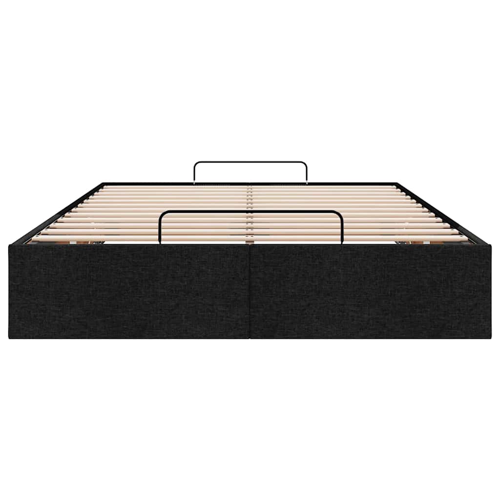 Ottoman Bed Frame without Mattress Black Double Fabric