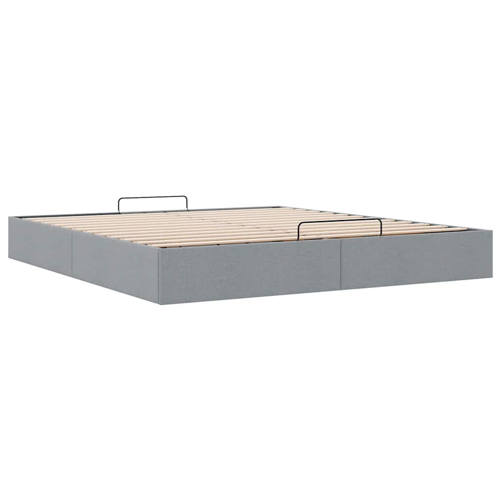 Ottoman Bed Frame without Mattress Light Grey Super King Fabric
