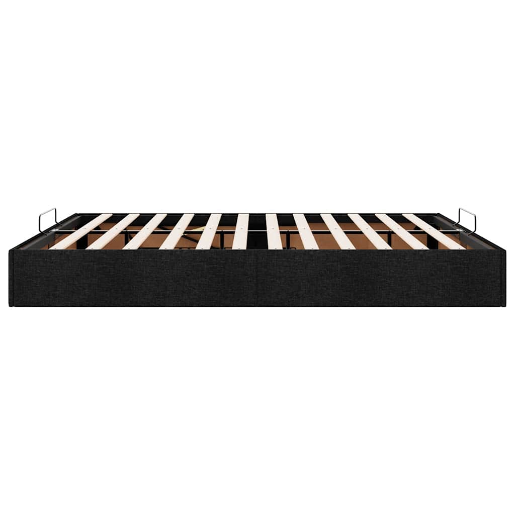 Ottoman Bed Frame without Mattress Black Super King Fabric