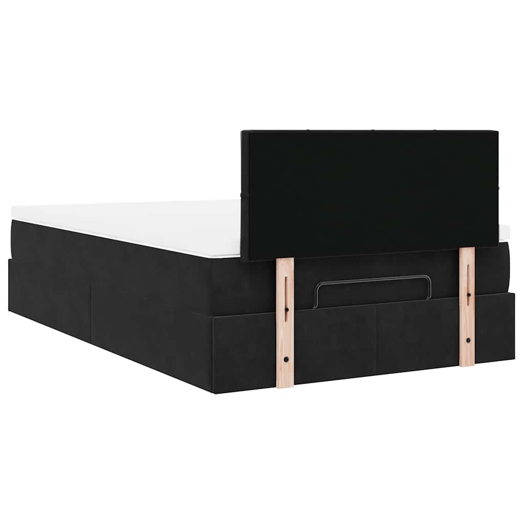 Ottoman Bed with Mattress & LEDs Black 120x200cm Velvet