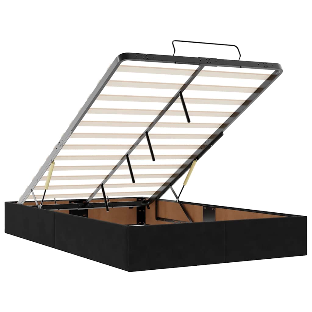 Ottoman Bed with Mattress & LEDs Black 120x200cm Velvet