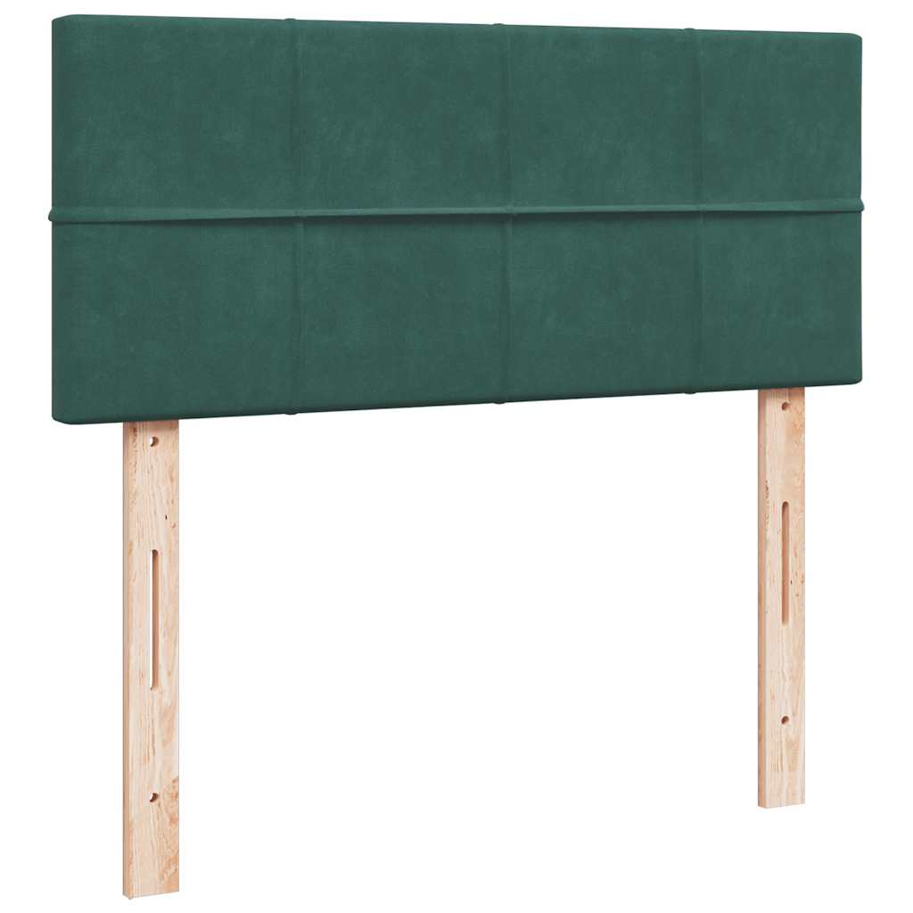 Ottoman Bed with Mattress & LEDs Dark Green 120x200cm Velvet
