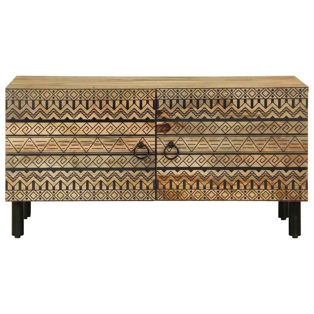 Coffee Table Black 80x50x40 cm Solid Rough Wood Mango