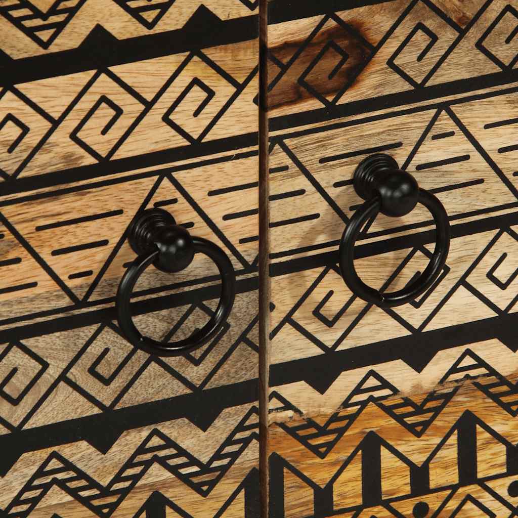 Coffee Table Black 80x50x40 cm Solid Rough Wood Mango