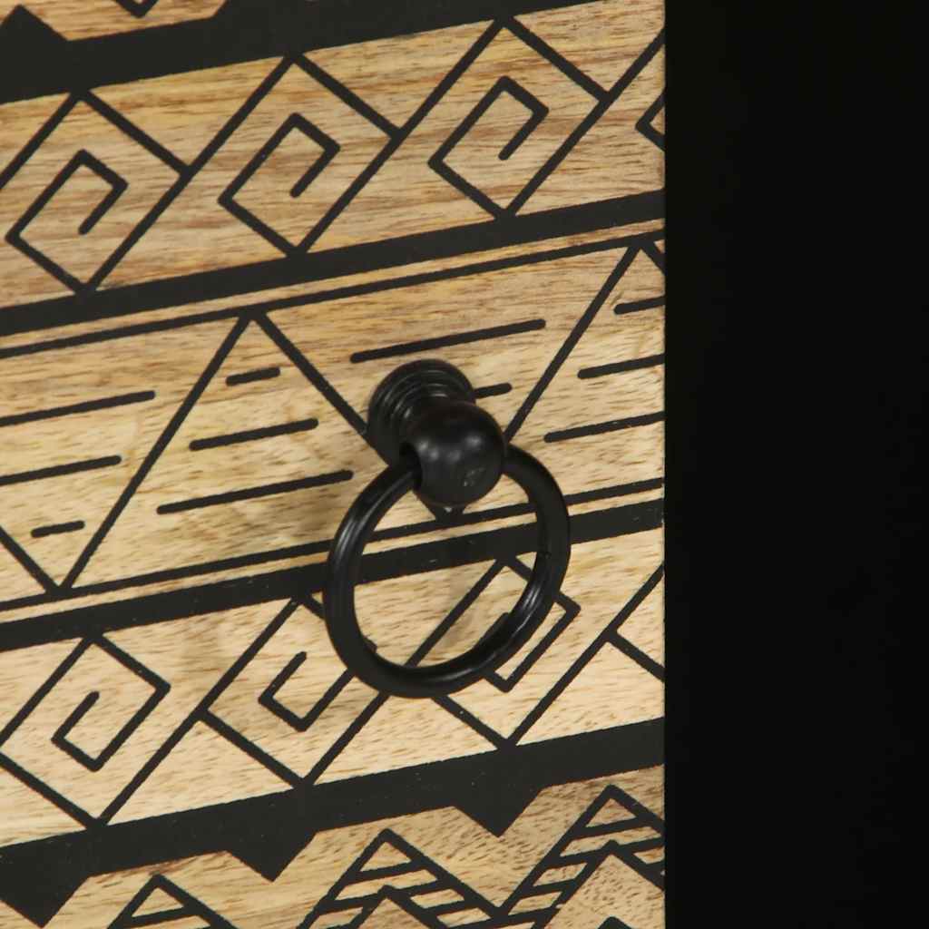 Coffee Table Black 100x54x40 cm Solid Rough Wood Mango