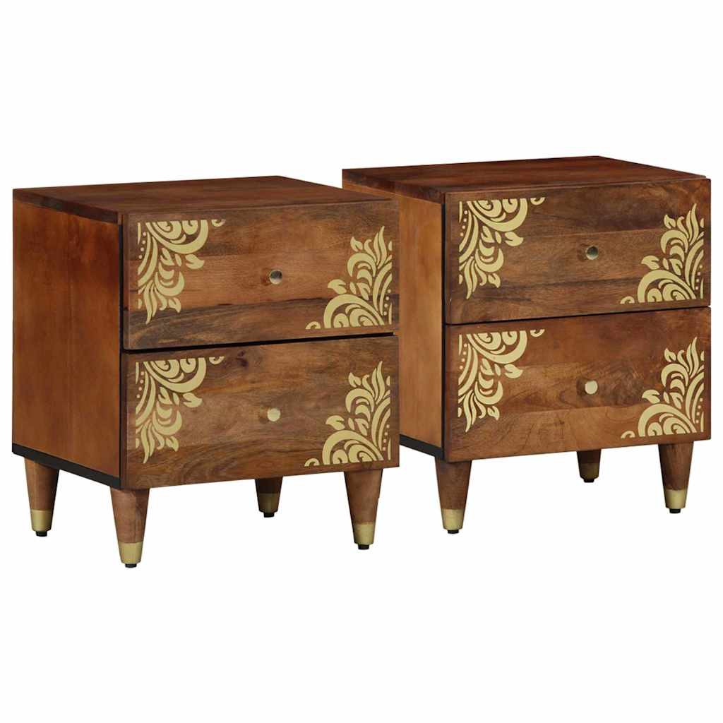 Bedside Cabinet with Drawer 2 pcs Honey brown 40 x 33 x 46 cm