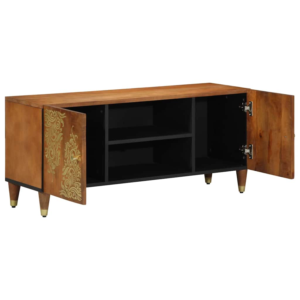 TV Cabinet with Shelf Brown 105 x 33.5 x 46 cm Solid Mango wood