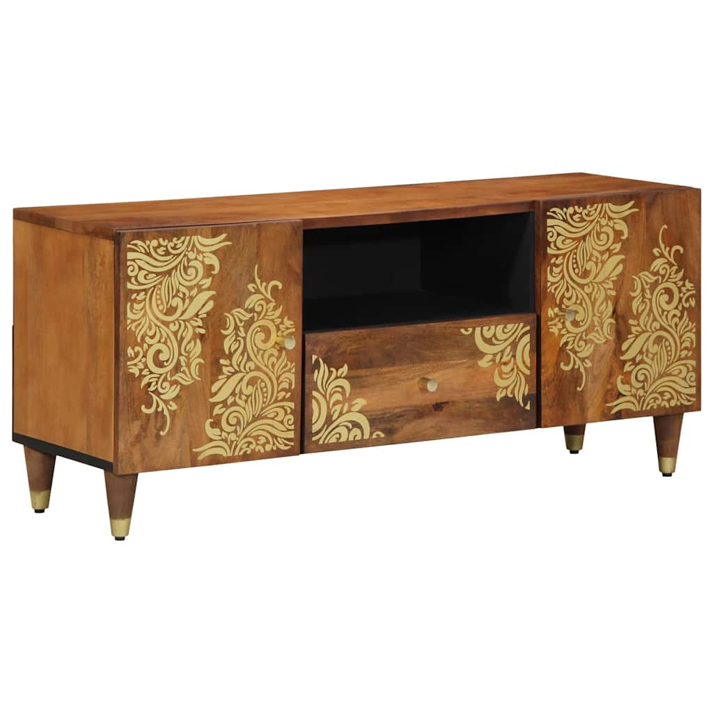 TV Cabinet with Shelf Brown 105 x 33.5 x 46 cm Solid Mango wood